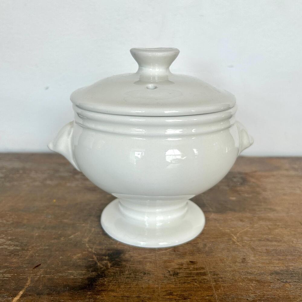 Vintage Lion's Head Lidded Pedestal Bowl, White Candy Jewelry Trinket Decor